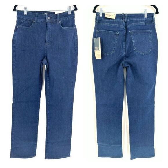 NWT NYDJ Curve Shaper Marilyn Straight Jeans- Melville Size 8 Dark Wash - Picture 1 of 9